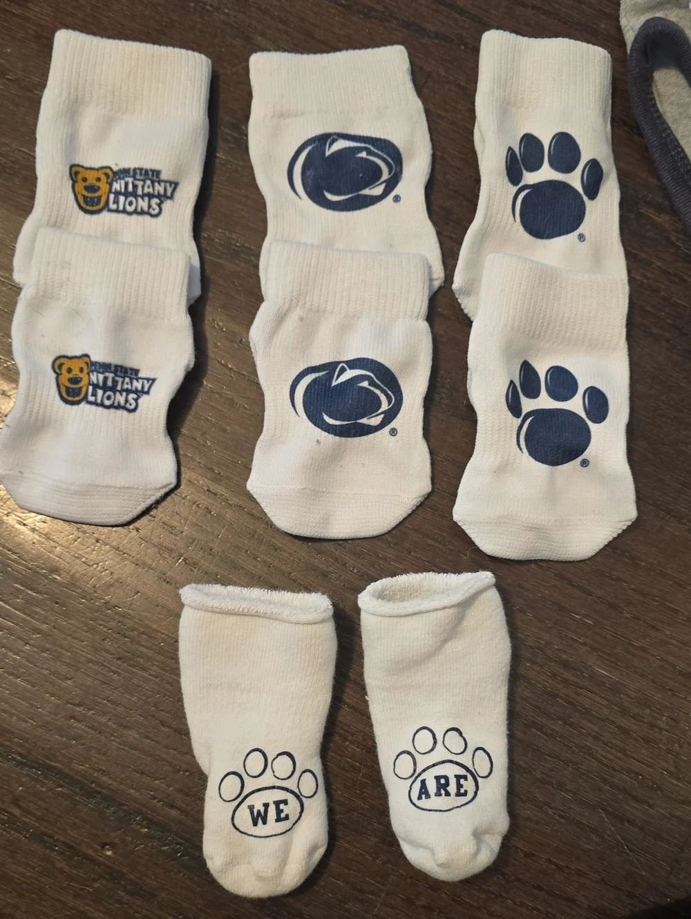 Penn State Infant/Toddler White Logo Ankle Socks - Pack